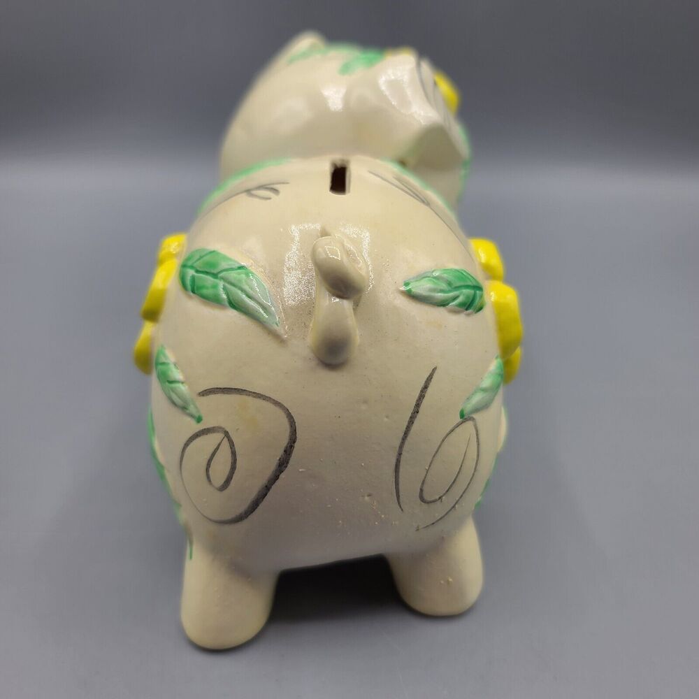 Fred Roberts San Francisco Taiwan Vintage Pig Piggy Bank Cream Yellow - Picture 2 of 11